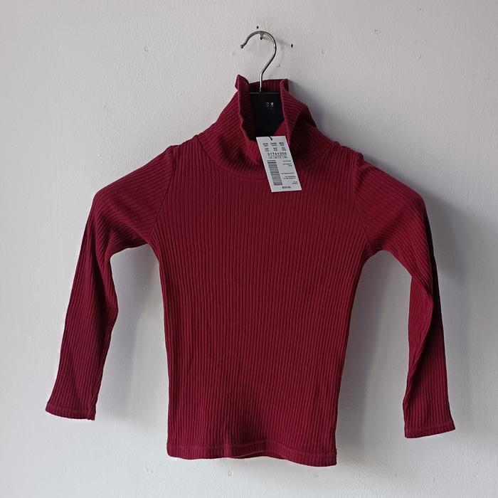 Global work atasan anak perempuan terbaru kaos anak merah maroon