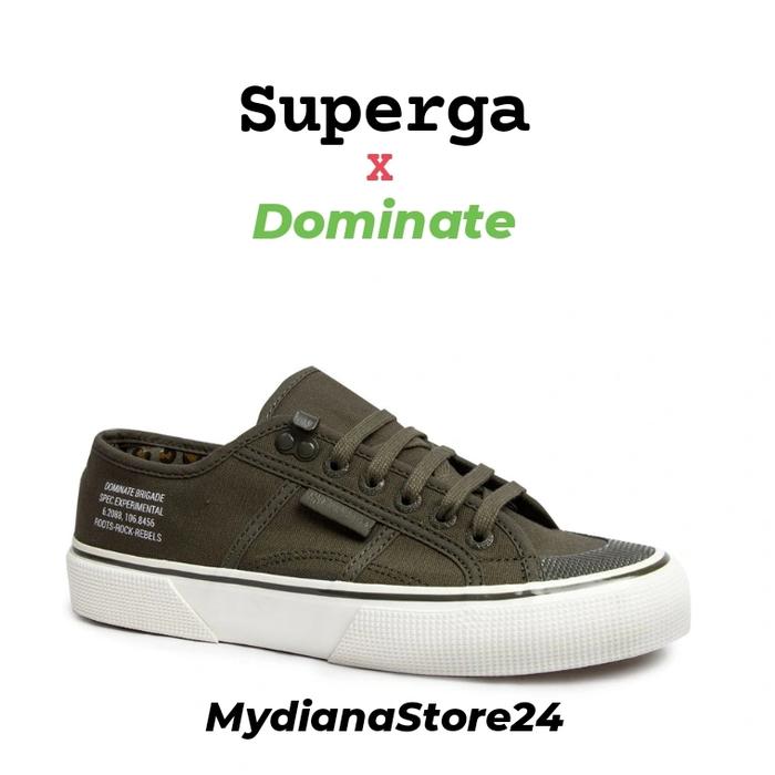 SUPERGA x DOMINATE  MEN'S - 2691 TOE CUP - GREEN OLIVE-F WHITE AVORIO