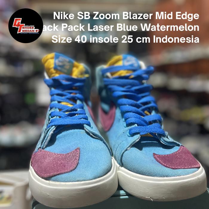 Nike SB Zoom Blazer Mid Edge Hack Pack Laser Blue Watermelon 40 insole 25 cm