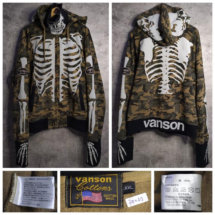 Vanson skeleton camo hoodie