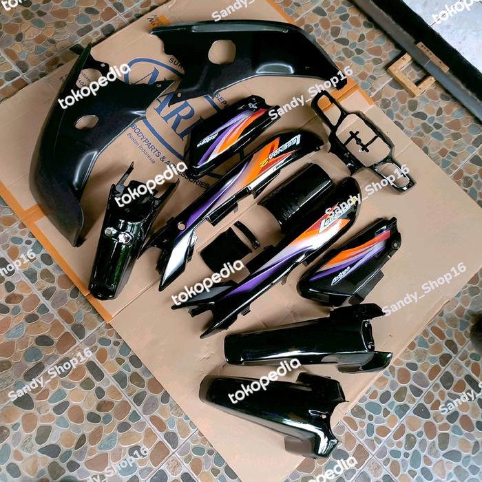 Full body halus Legenda 2 Hitam Berstriping orange