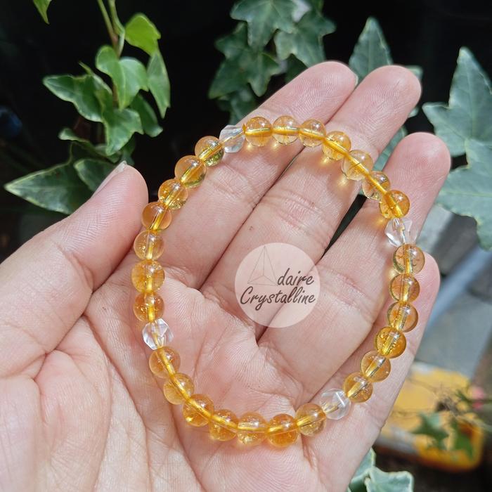 Gelang Citrine mix Clear Quartz