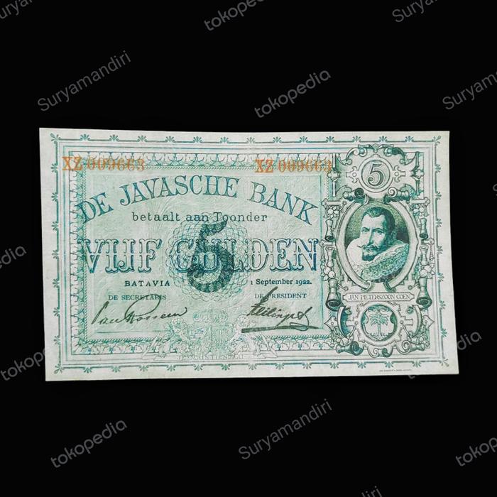 Uang Kuno 5 Gulden De Javasche Bank (1901-24) Seri Coen I Replika