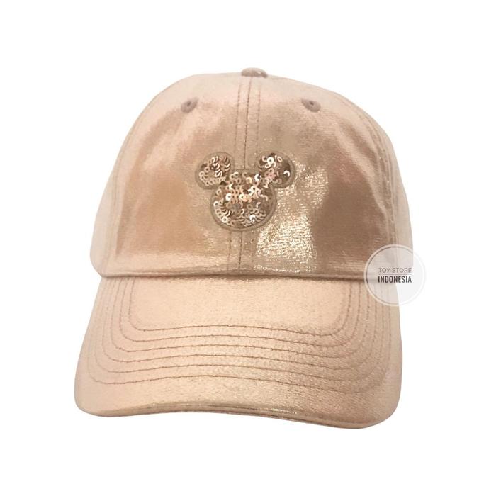 ORIGINAL DISNEYLAND HONGKONG MICKEY MOUSE ROSE GOLD HAT CAP TOPI ADULT