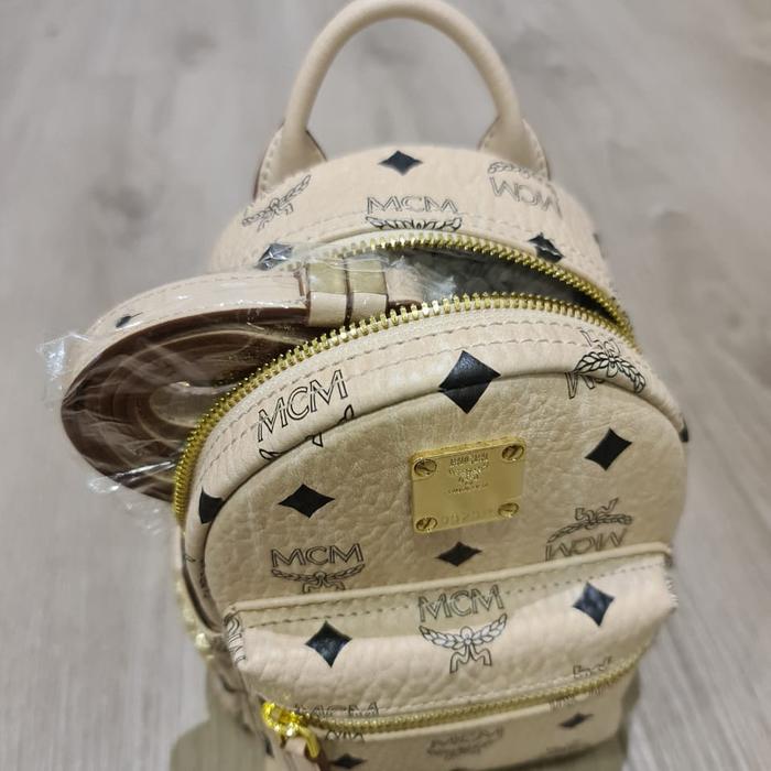 Mini backpack MCM bebeboo beige color