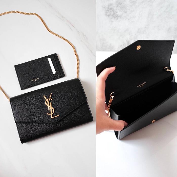 YSL Saint Laurent Uptown WOC Wallet on Chain Black GHW
