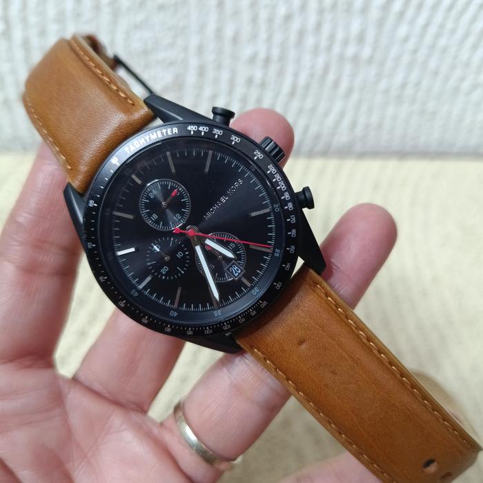 JAM TANGAN PRIA MK8385 TAN LEATHER - MK MEN WATCH MK8355 TAN LEATHER