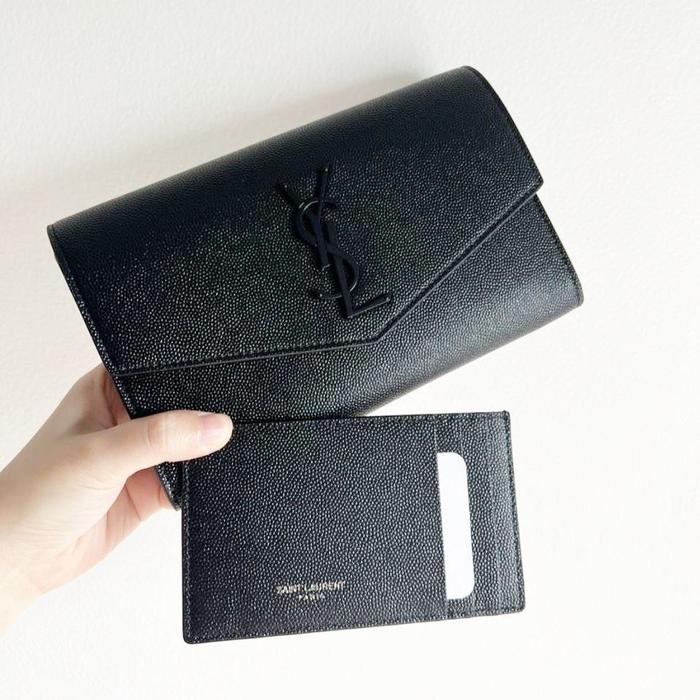 YSL Saint Laurent Uptown WOC Wallet on Chain All Black BHW