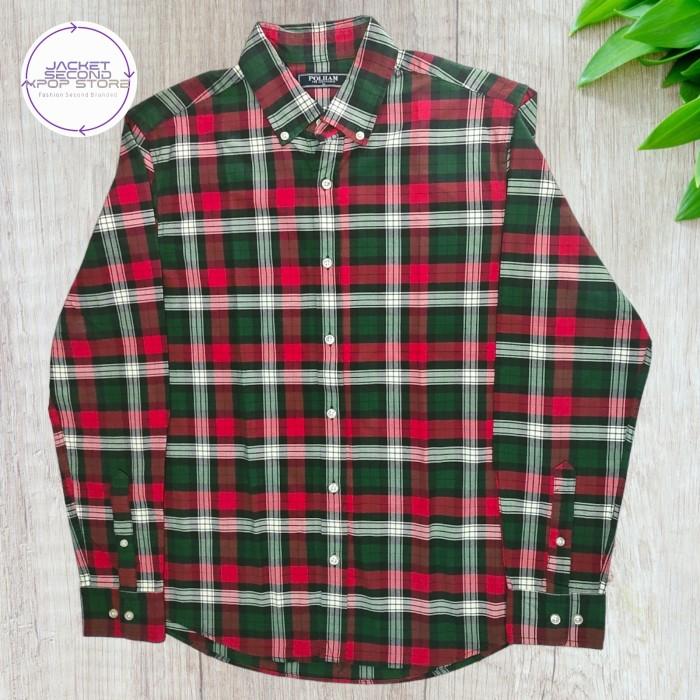 Kemeja Oxford Flannel Casual Second Branded Polham M Slimfit a1