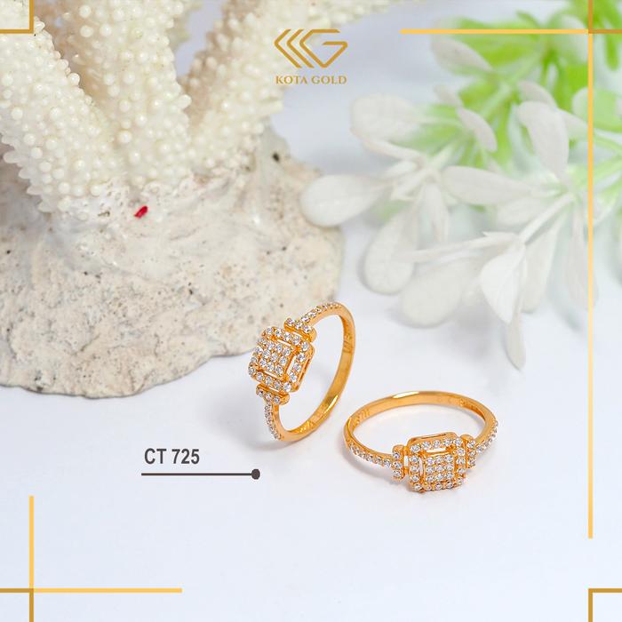 Cincin Wanita Emas Asli Kadar 300 Model Permata Tumpuk Kode CT 725