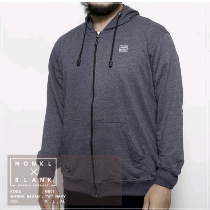 SWEATER HOODIE BERESLETING MEREK MONKL BLANK BAHAN BABY TERRY