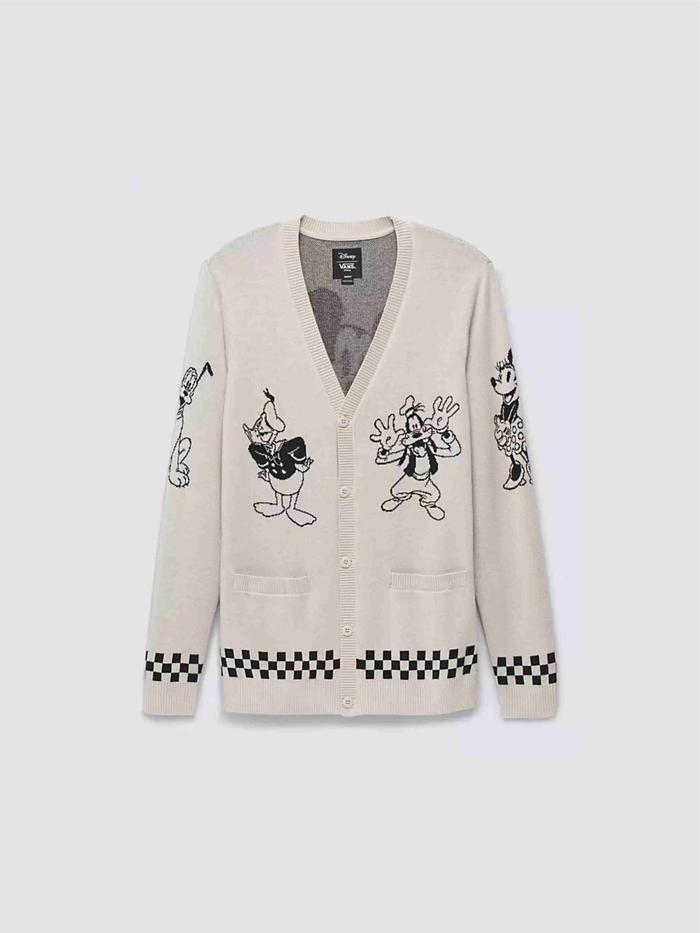 Vans X Disney Sweater 100th Club Cardigan Oatmeal Original Resmi