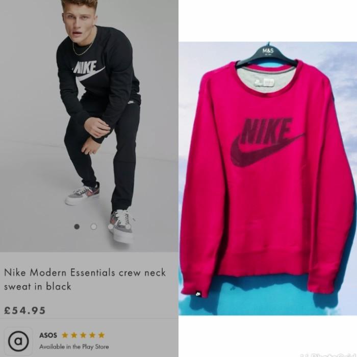 Crewneck Sweater Casual Second Branded Nike Big Logo Red XL a1