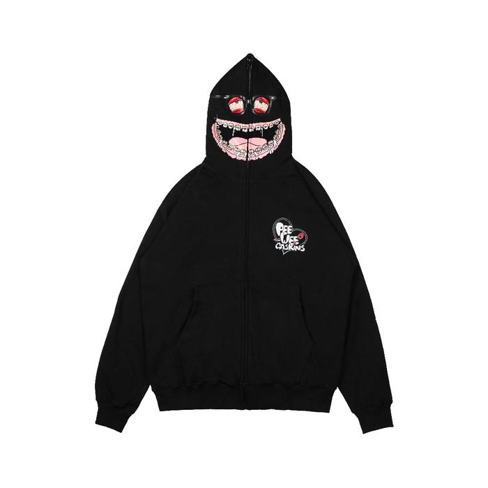 HOODIE FULL ZIP| GOZEAL X PEE WEE GASKINS |  DROPHY EYES BLACK