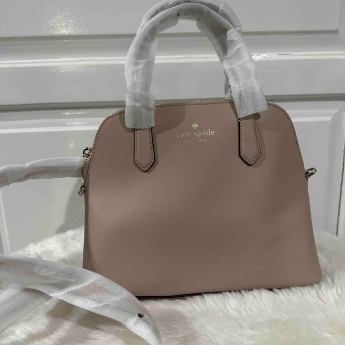 tas wanita ks schuyler medium dome satchel warm beige in