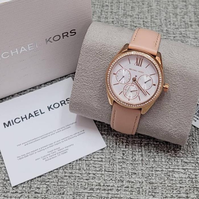 MK watch MK7316 leather pink & rose gold 39mm
