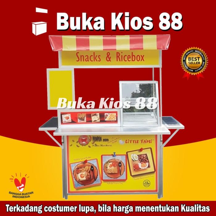 Booth Portable etalase + Stiker chicken ukuran P.120 Cm L.80 Cm T.80