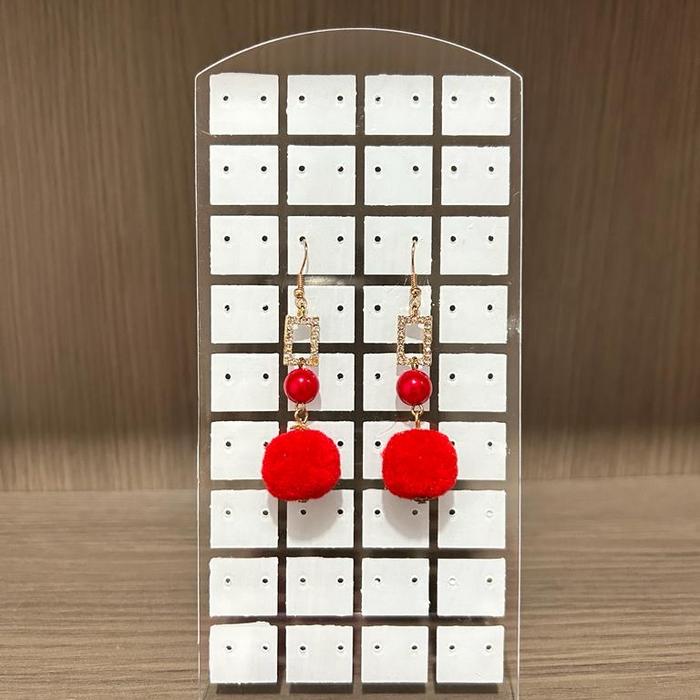 Anting merah/Anting bola merah/Anting fashion/Anting wanita