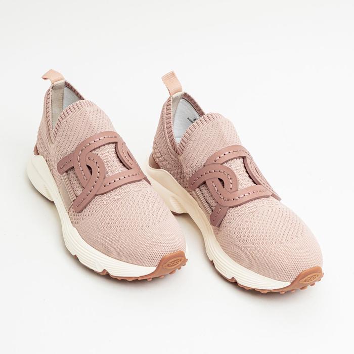 Tod's Chain Leather Accessory High-Tech Fabric Women Sneakers Pink