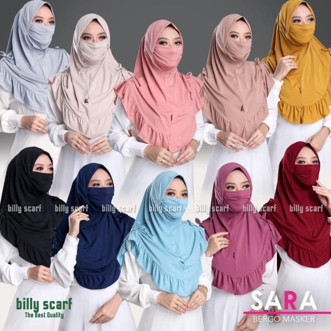 Hijab masker corona kerudung cadar jilbab masker Billy Scarf Sara