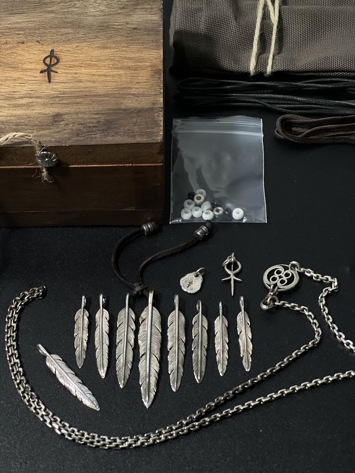 Kal Akkara 925 Silver Feather Chain Set
