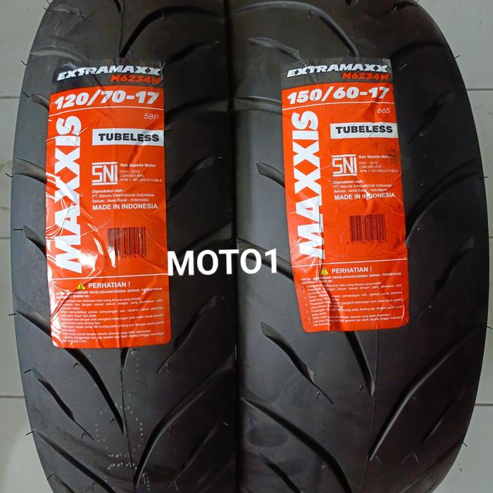 PAKET BAN MAXXIS EXTRAMAXX 120/70 -17 DAN 150/60 -17 TUBELESS