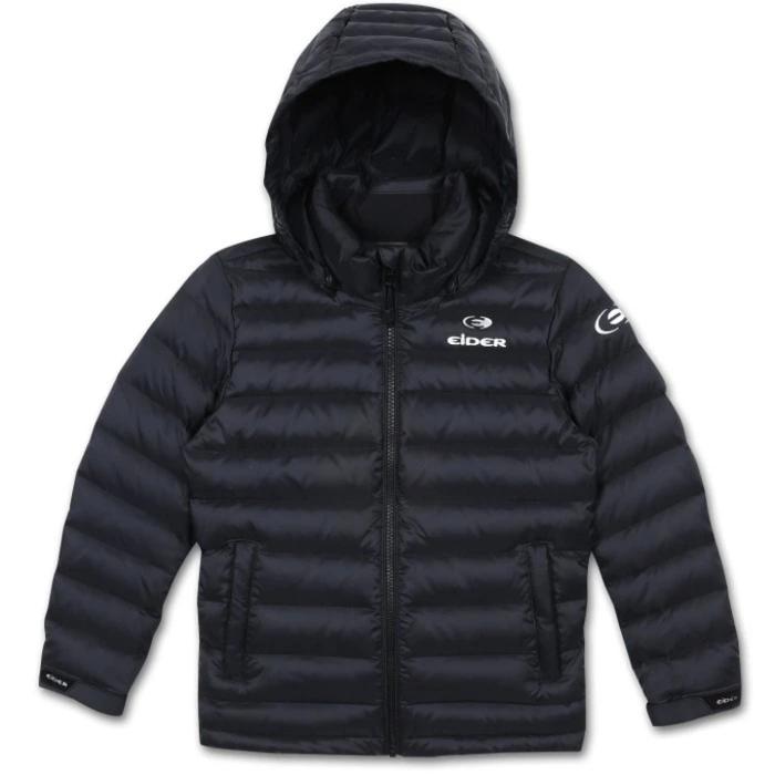EIDER DOWN HOODIE BOYS JACKET - BLACK