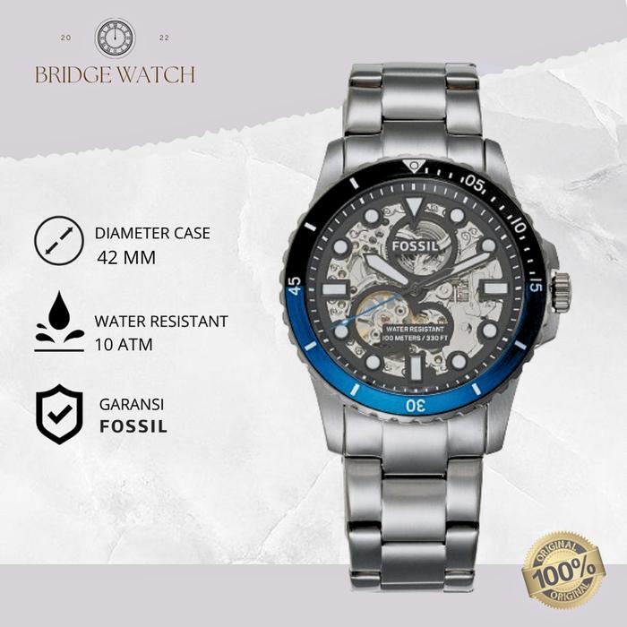 Jam Tangan Pria Fossil FB-01 Automatic Stainless Steel Sporty Mewah Original ME3201