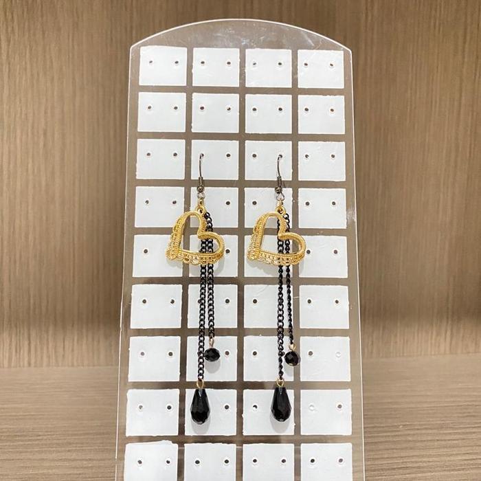 Anting hitam hati mas/Anting fashion/Anting wanita