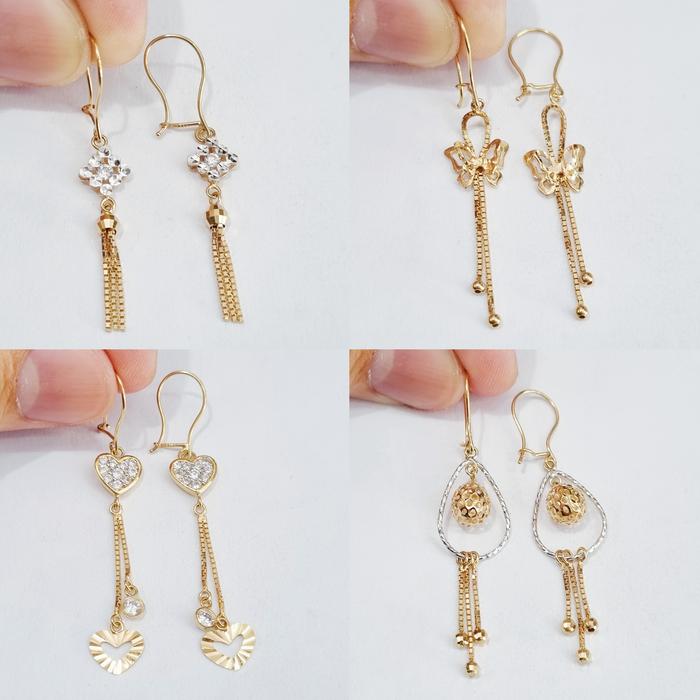 Anting Emas Kawat Panjang Kadar 70% 700 16K - DT