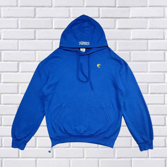HOODIE VETEMENTS SIZE M FIT L (SECOND  BRANDED) BIRU, HD0024