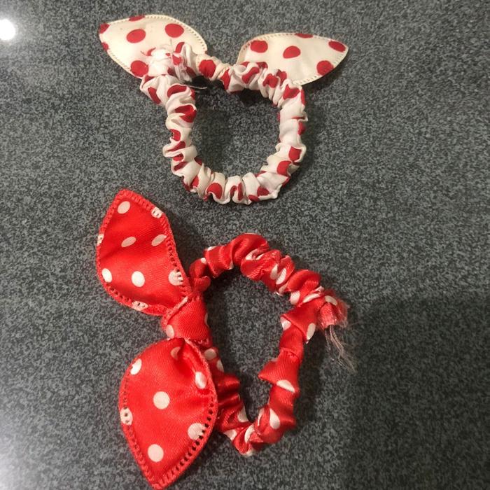 Preloved karet rambut anak warna polkadot (1 set dapat 2pcs)