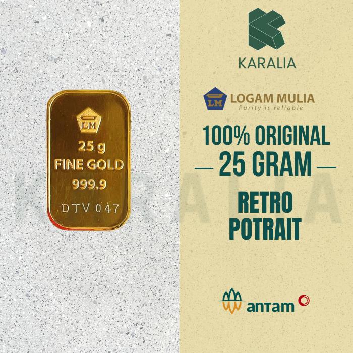 LOGAM MULIA LM ANTAM LM 25 GRAM RETRO BERDIRI/POTRAIT/VERTICAL
