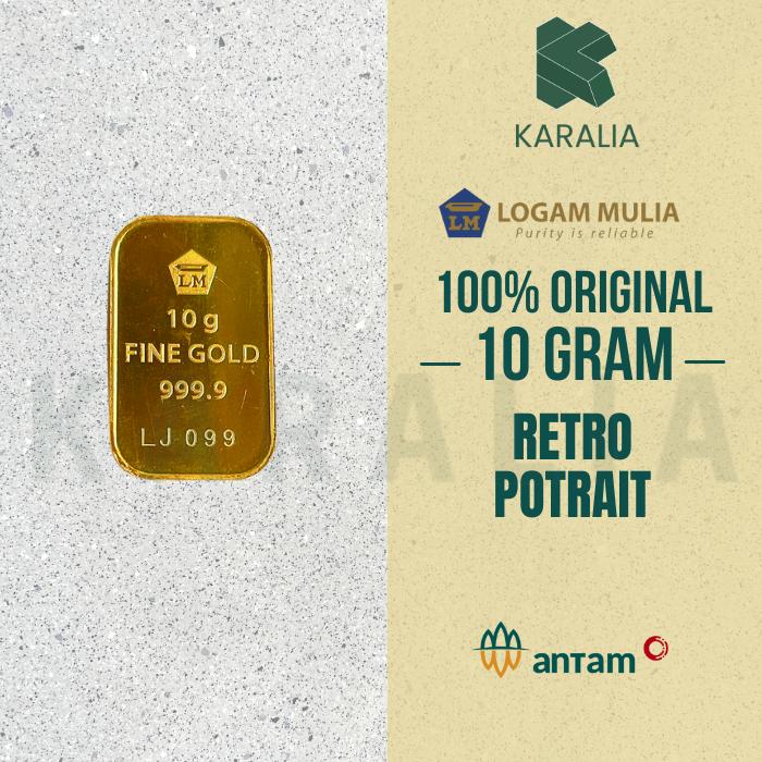 LOGAM MULIA LM ANTAM LM 10 GRAM RETRO BERDIRI/POTRAIT/VERTICAL