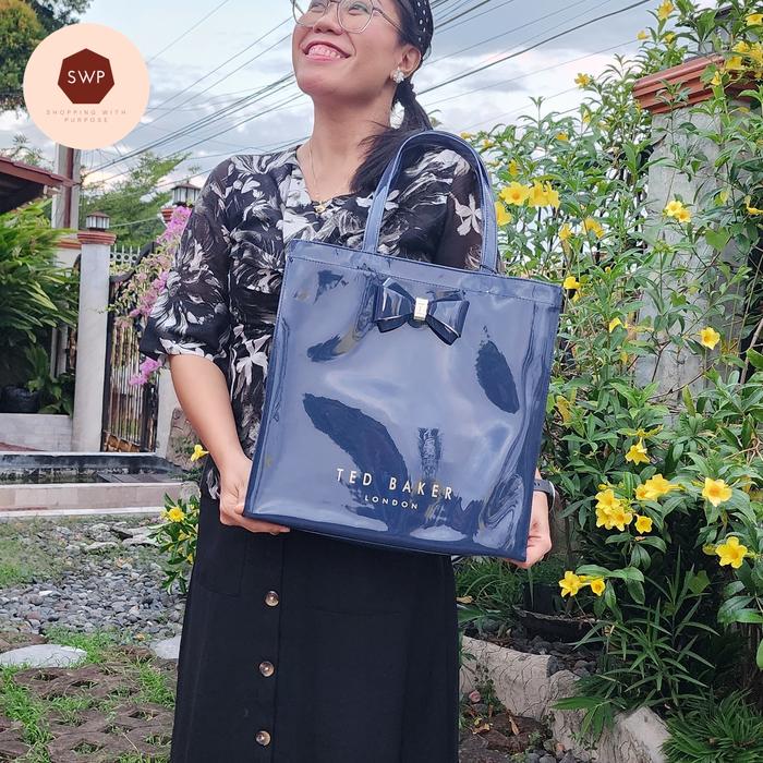Tas Wanita Ted Baker Alacon Plain Bow Large Navy