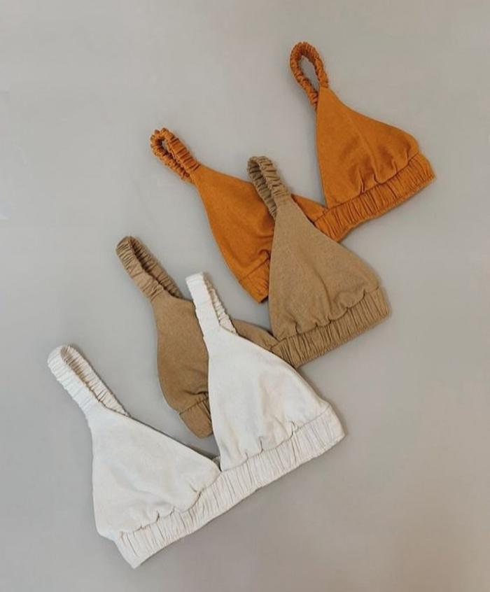 Bralette wanita LINEN Bralette atasan crop bra bralette bali pantai