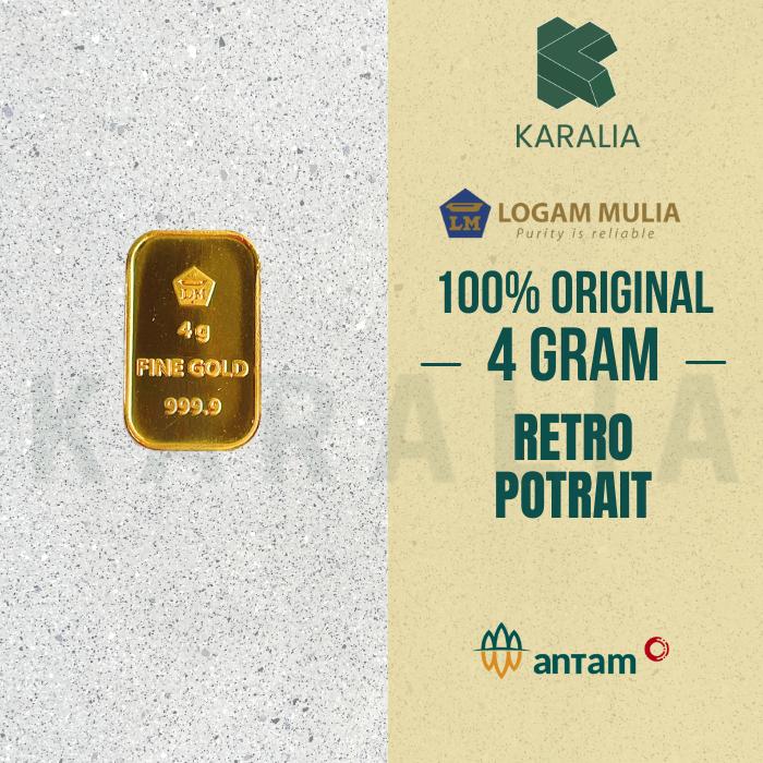 LOGAM MULIA LM ANTAM LM 4 GRAM RETRO BERDIRI/POTRAIT/VERTICAL