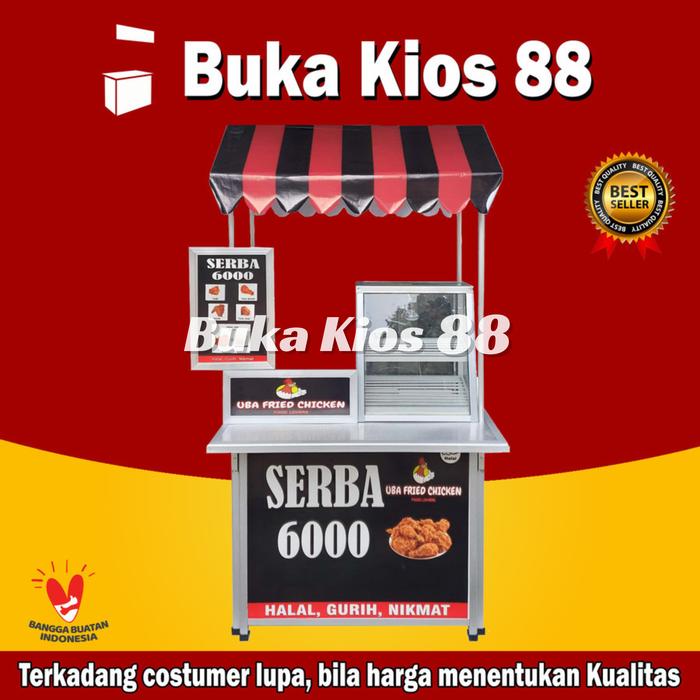 Booth portable etalase chiken + GRATIS lampu pemanas P. 100 L.80 T.80