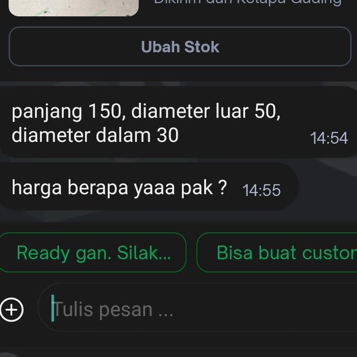 BUSHING CUSTOM ID 30mm, OD 50mm, PANJANG 150mm