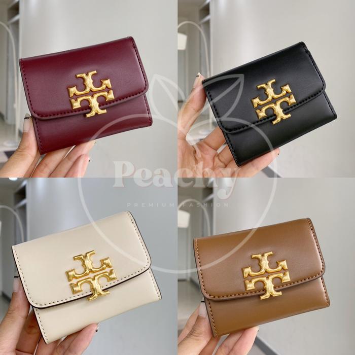 DOMPET WANITA TB ELEANOR LEATHER TRIFOLD GOLDEN LOGO FOLDING WALLET