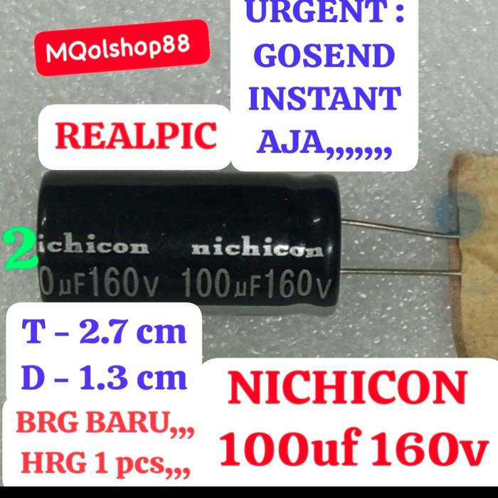 10pcs NICHICON 100uf160v 100mk160v 100uf 100mk 160v ELCO ELKO EKO ECO