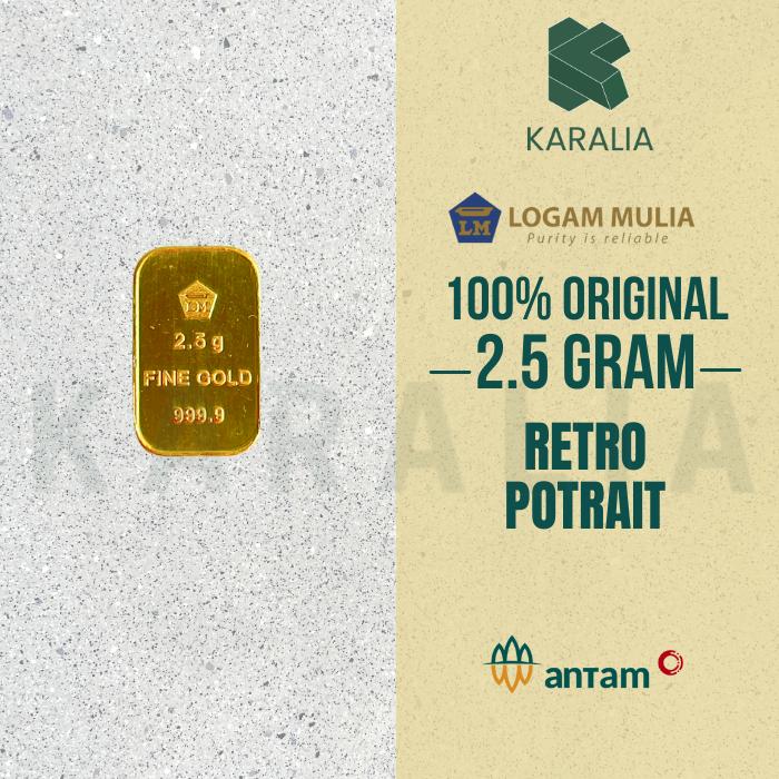 LOGAM MULIA LM ANTAM LM 2.5 GRAM RETRO BERDIRI/POTRAIT/VERTICAL