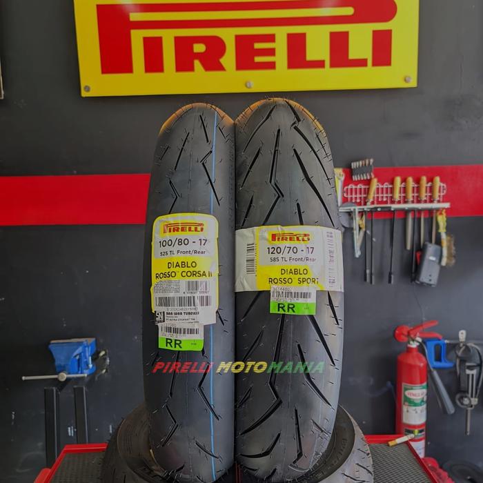 Paket ban Pirelli Diablo Rosso Corsa 2 100/80 & Rosso sport 120/70-17