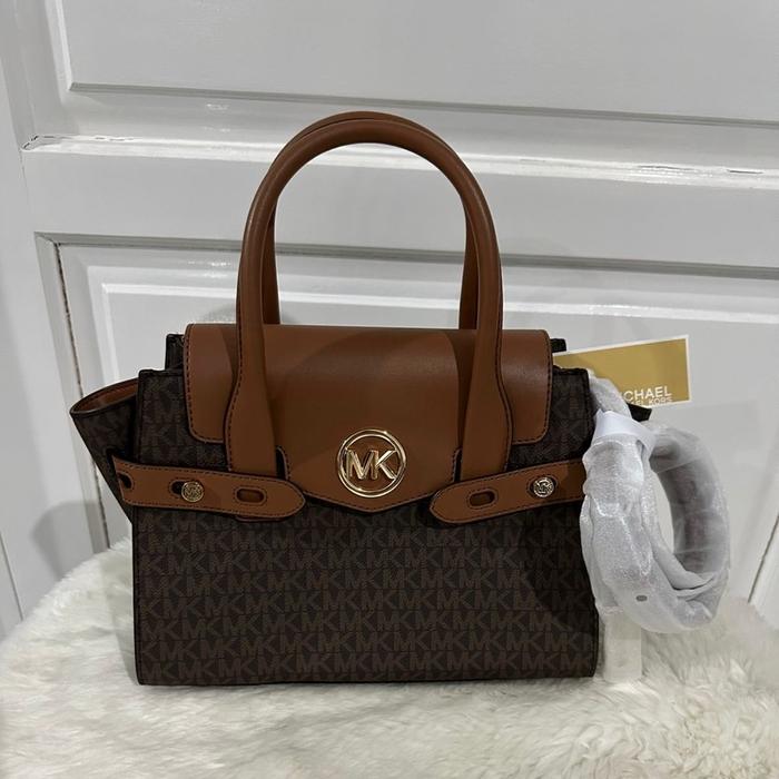 tas wanita mk carmen medium flap satchel in