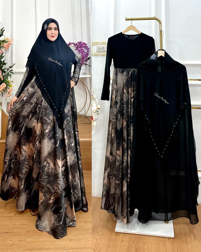 Gamis Syari Set Khimar Ramadhan Brand Ori. Baju muslim. Hantaran Nikah