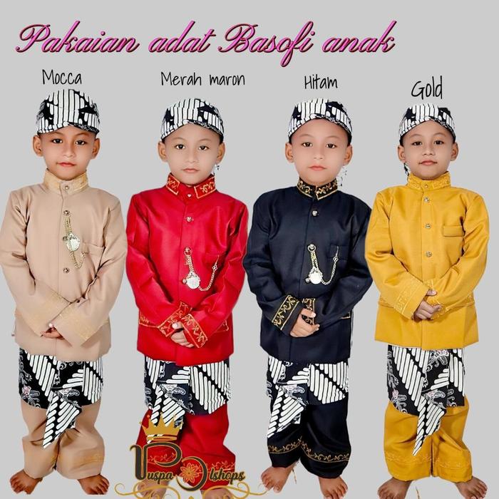 [Lkk] Basofi Anak Laki Laki Baju Adat Jawa Anak Tk, Sd, Smp Terlaris