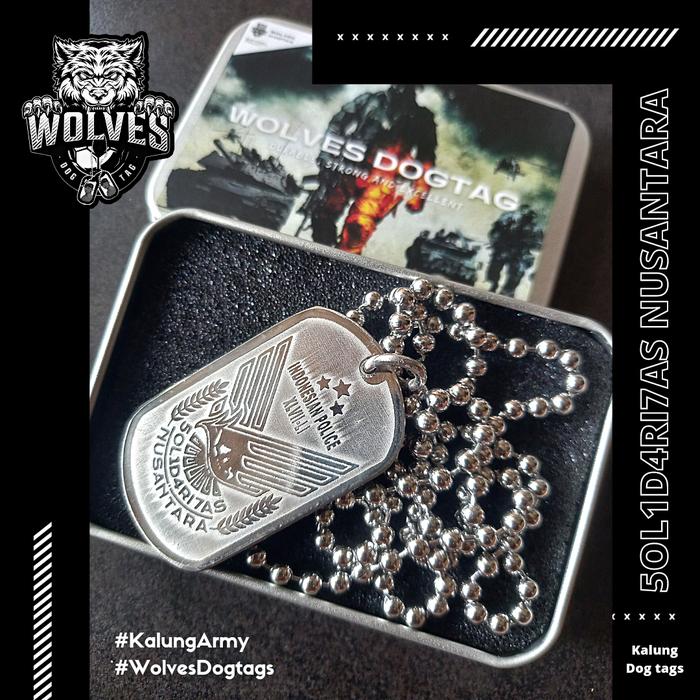 Kalung solidaritas nusantara / kalung polisi / kalung dog tags polisi