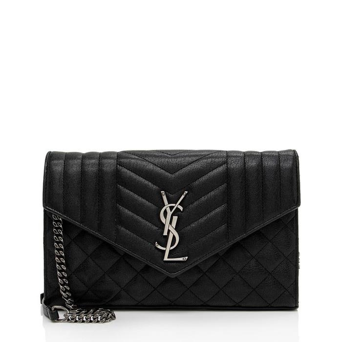 YSL monogram mix matelasse small envelope wallet