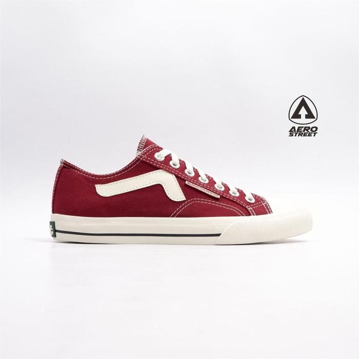 Aerostreet 41 dan 44 Jhosse Low Maroon Natural - Sepatu Sneakers Casua