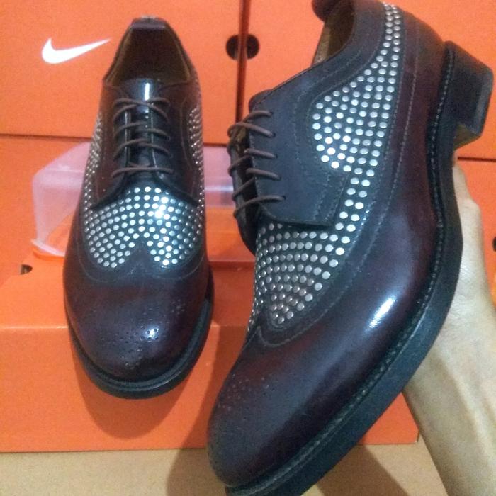 ORI RARE Sepatu Kulit Mewah DSQUARED2 Studded Derby Leather Shoes (41)